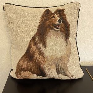 Super cute Sheltie dog throw pillow.